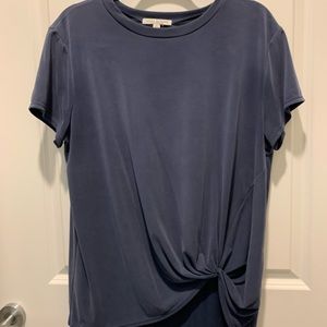 Blue Flowy Knotted Top